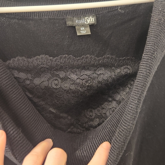 Womens East 5th Turtleneck Cowl Black Sweater Size 2X #S488 - Picture 3 of 6